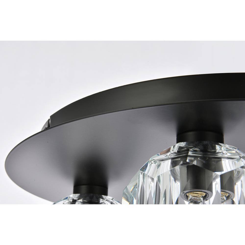 Alt View 1. Elegant Lighting - Graham 4 Light Ceiling Lamp in Black - Black And Clear.