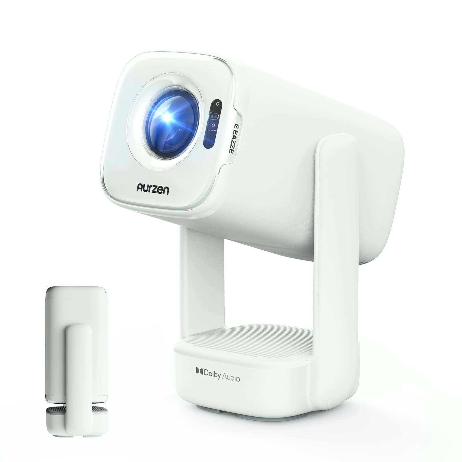 Aurzen - Smart Portable Projector with USB-C Powered, 4K Supported, 16W Dolby Audio, Built-in Official Apps, Native 1080P HDR10 - Green