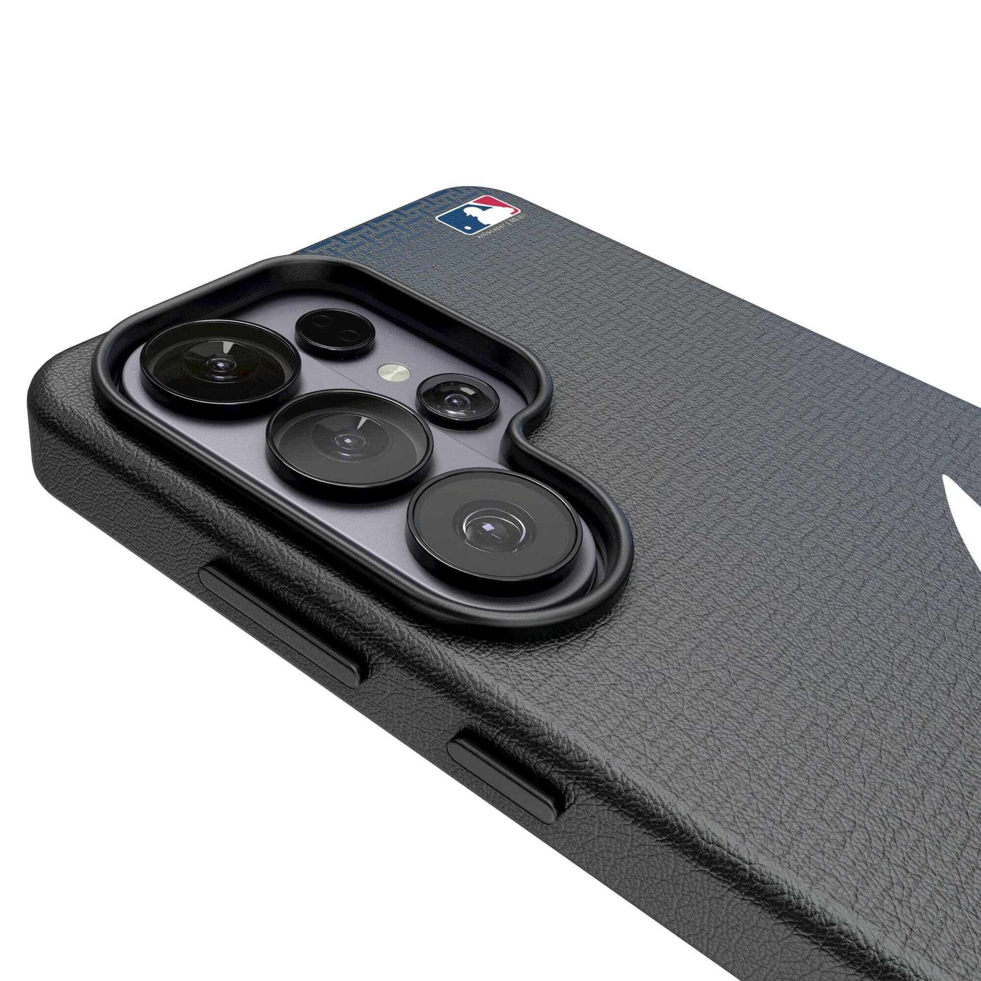 Alt View 2. Keyscaper - Atlanta Braves Linen Galaxy Magnetic Bump Case - S26 - Black.