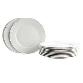 Gibson - Home Noble Court 10.5" Dinner Plate Set, Set of 12 - White