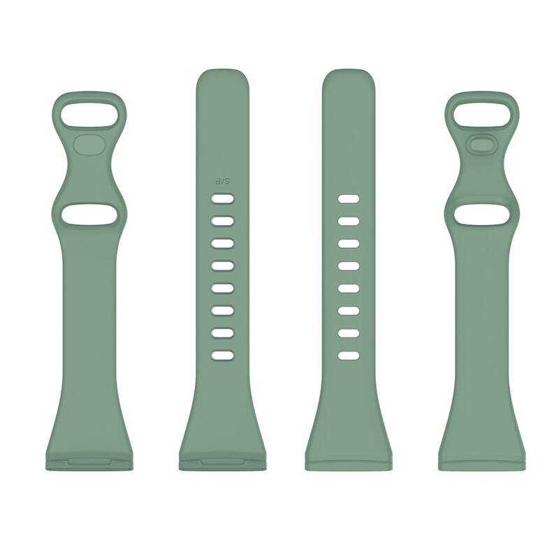 Left. StrapsCo - Slim Active Strap Silicone Rubber Watch Band For Fitbit Versa 4 (Short-Medium) - Hunter Green.