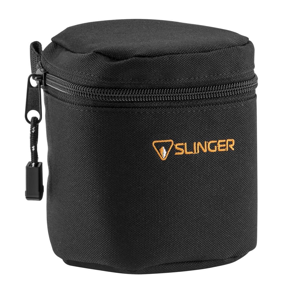 Front. Slinger - Slinger Soft Lens Case Small, 5" High x 86mm Diameter, Black.