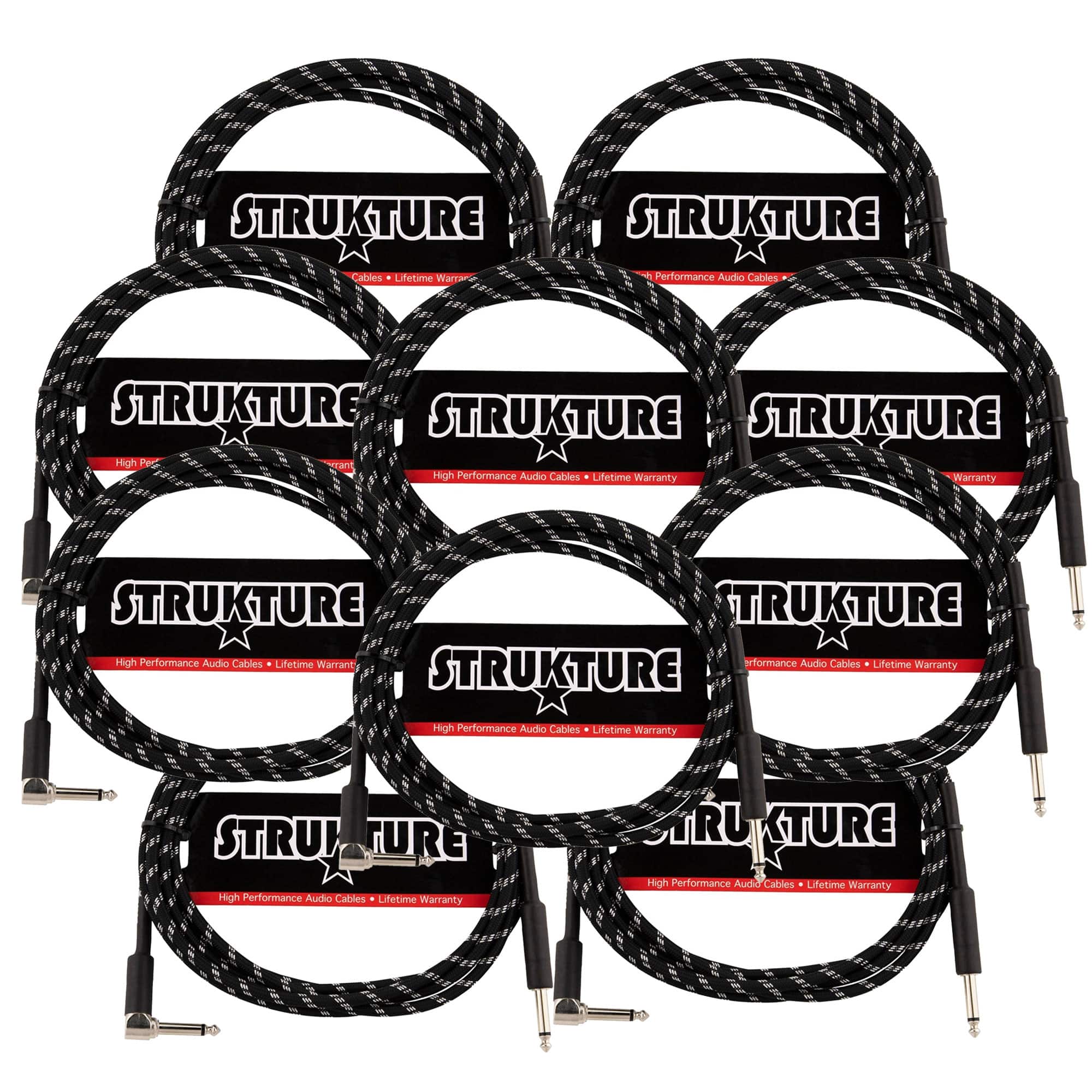 Strukture - Instrument Cable 10ft. Right Angle (/Silver) - 10 Pack - Black price history on PriceWatchPro