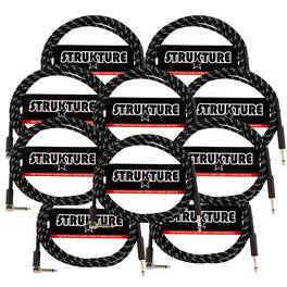 Strukture - Instrument Cable 10ft. Right Angle (/Silver) - 10 Pack - Black
