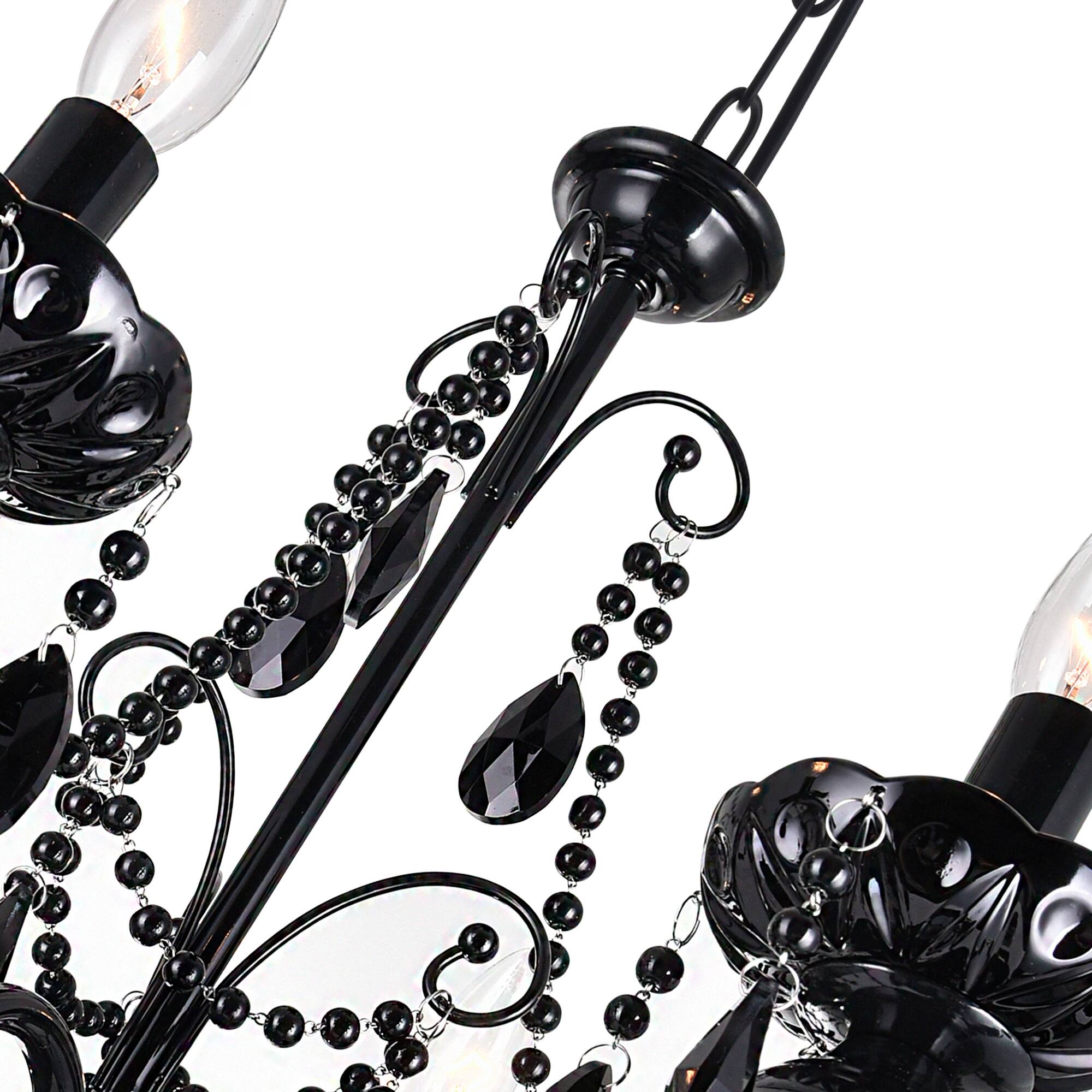 Angle. CWI Lighting - Keen 3 Light Up Chandelier With Black Finish - Black.