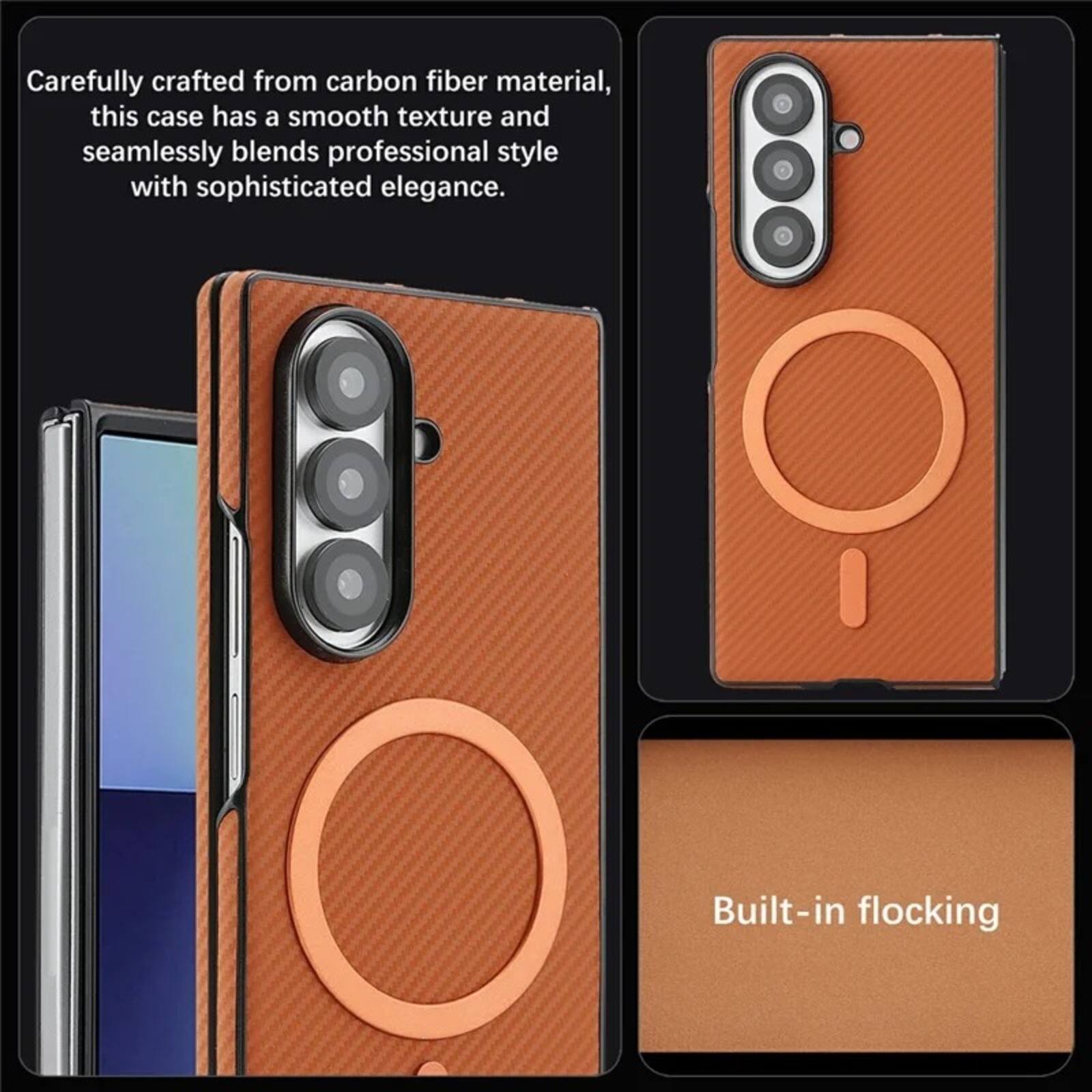 Carefully crafted from carbon fiber material, this case has a smooth texture and seamlessly blends professional style with sophisticated elegance.

Built-in flocking