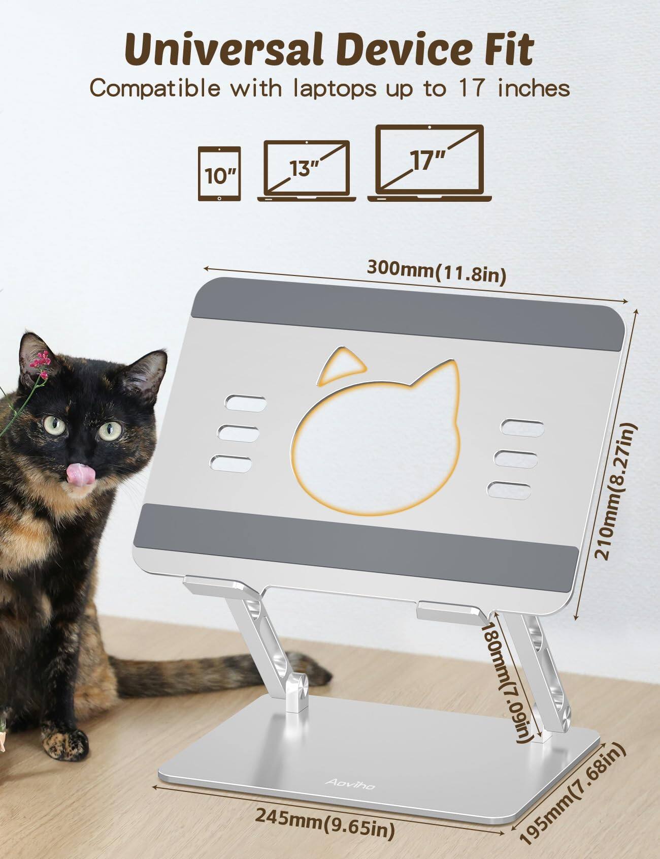 Universal Device Fit  
Compatible with laptops up to 17 inches  
10" 13" 17"  
300mm (11.8in)  
245mm (9.65in)  
210mm (8.27in)  
180mm (7.09in)  
195mm (7.68in)