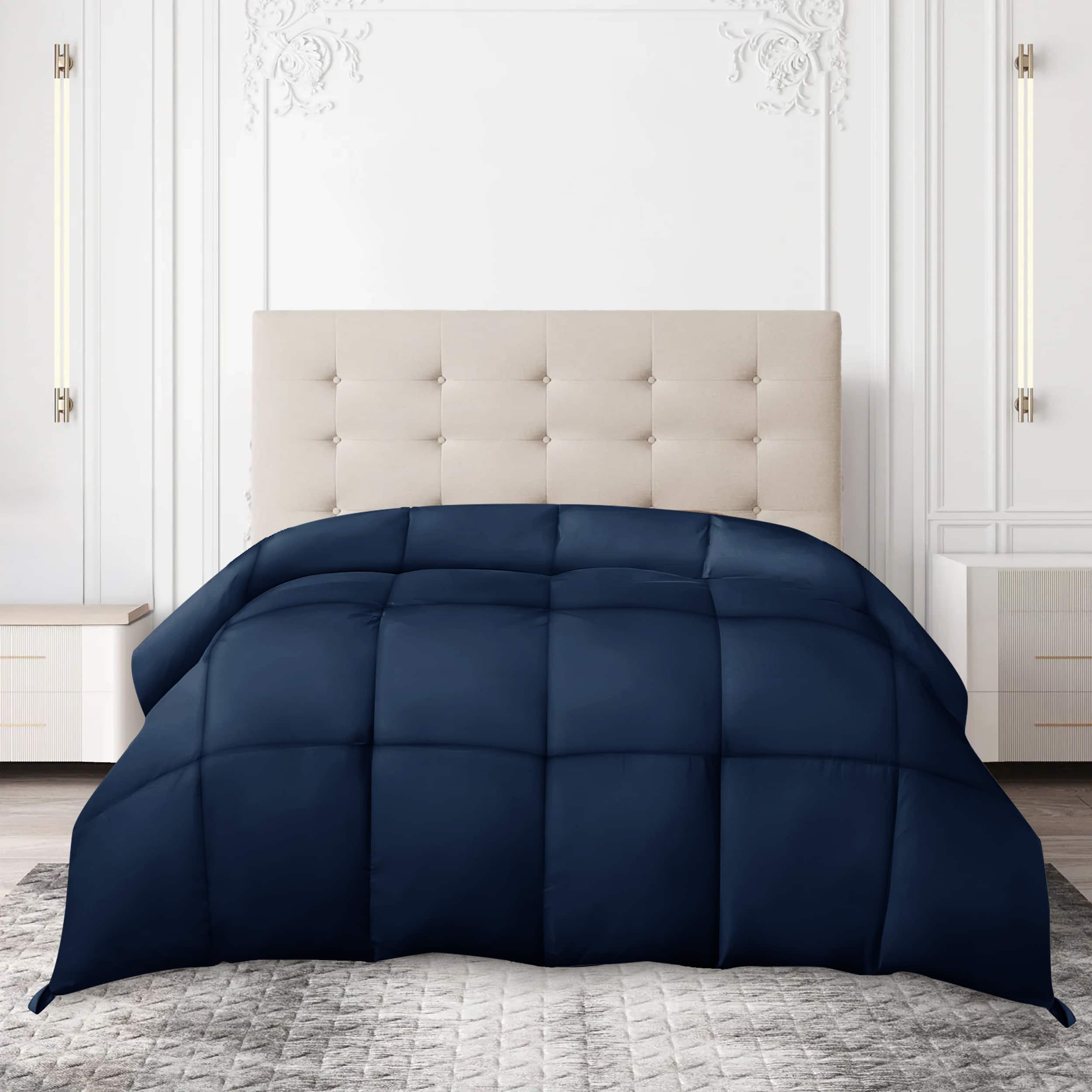 Lux Decor Collection - Down Alternative Comforter – Ultra Soft All Season Duvet Insert with Corner Tabs - Navy Blue price history on PriceWatchPro
