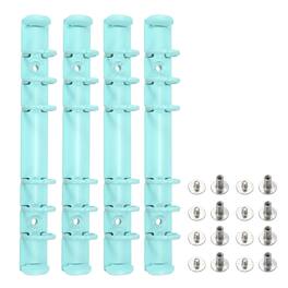 Unique Bargains - A6 6-Hole Ring Binder Mechanisms, 4 Sets Binder Spines Replacement for Office Planners Documents Organization - Blue