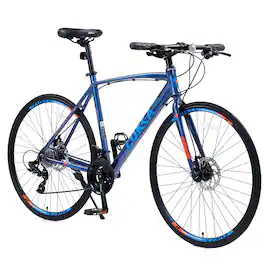 Anysun - 24 Speed Hybrid bike Disc Brake 700C Road Bike For men women's City Bicycle - Blue