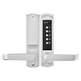 VEVOR - Mechanical Keyless Entry Door Lock, 2.0 Code Upgrade, 5 Digits Code, Single-Sided Push Button Combination Keypad Door - Silver