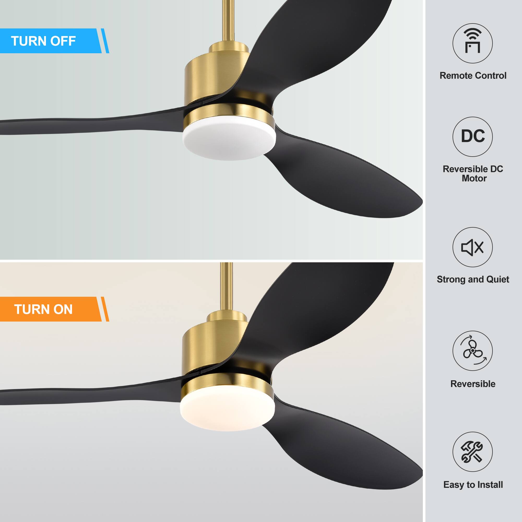 TURN OFF Remote Control DC Reversible DC Motor Strong and Quiet

TURN ON Reversible Easy to Install