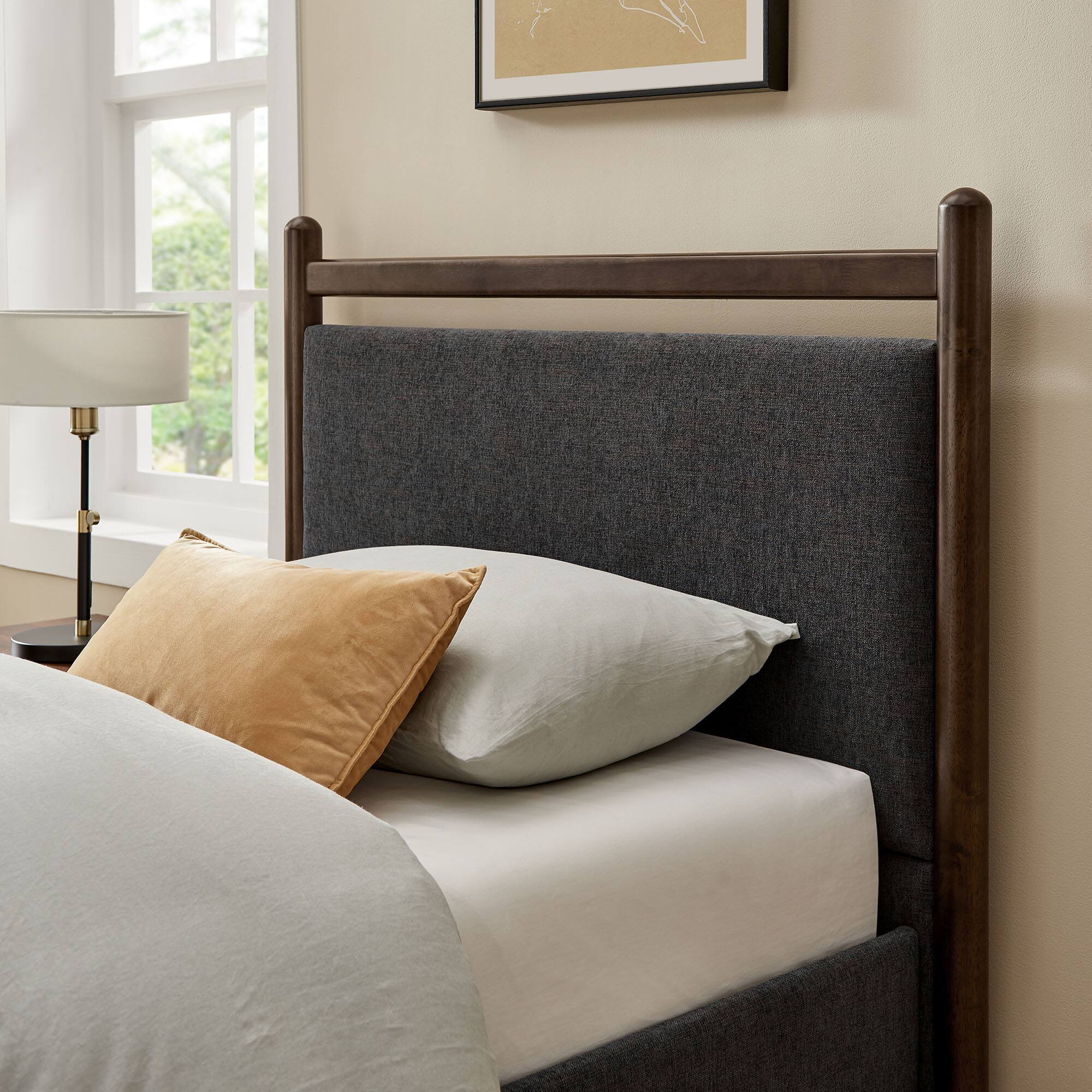 Alt View 1. Modway - Ginny Platform Bed Frame by Modway - Wenge Heathered Dark Gray.