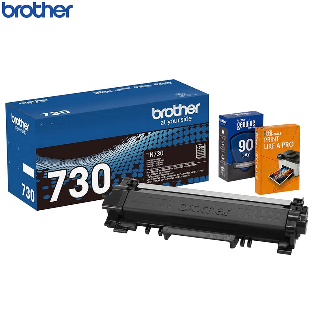 Brother - TN730 Genuine Standard Yield Toner Cartridge Black with Deco Essentials Guide