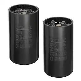 Unique Bargains - 2pcs CD60 Motor Run Capacitor, 243-292uF MFD AC250V, 50-60Hz, for Motor 46x86mm - Black