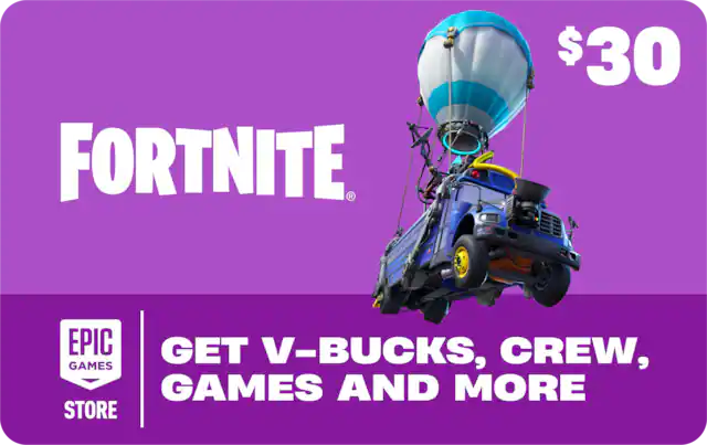 Fortnite Epic Games Store: Get V-Bucks, Crew, Games and More for $30.