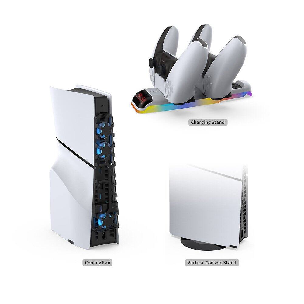 Dobe - 3-in-1 PS5 Slim Kit, Designed for PS5 SLIM Console, Support Dual charging, PS5 SLIM Console Stand, TP5-35130 - Black