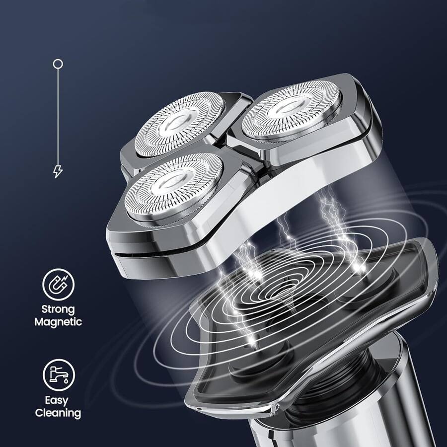 Electric Razor Gray Dazzed Corner Electric Razor for Men, 10,000RPM Motor, IPX8 Waterproof ...