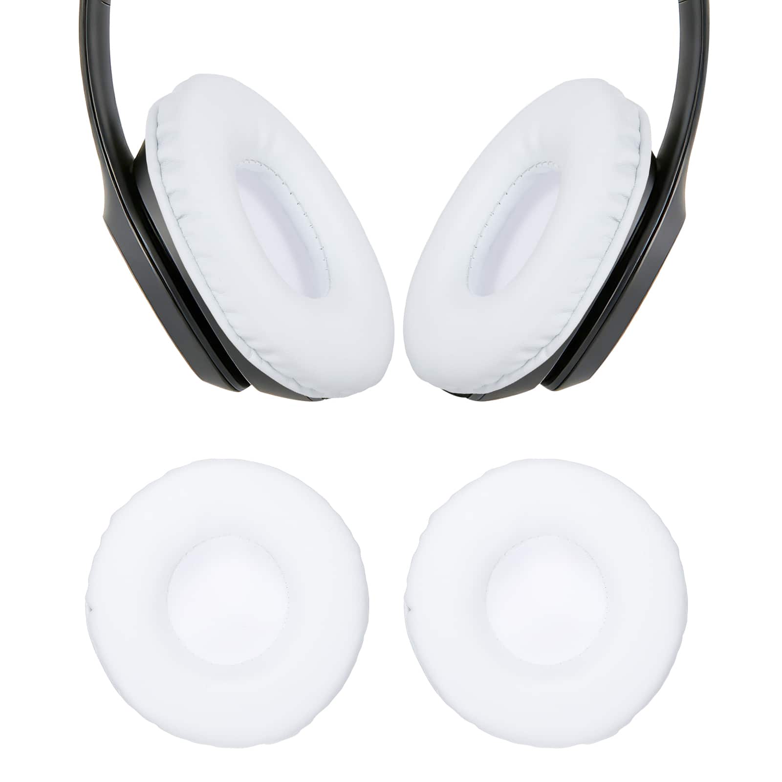 Unique Bargains - 2pcs Universal Wireless Ear Pads Replacement Cushions 3.3 Inch Soft High Density for Headphones Gaming - White