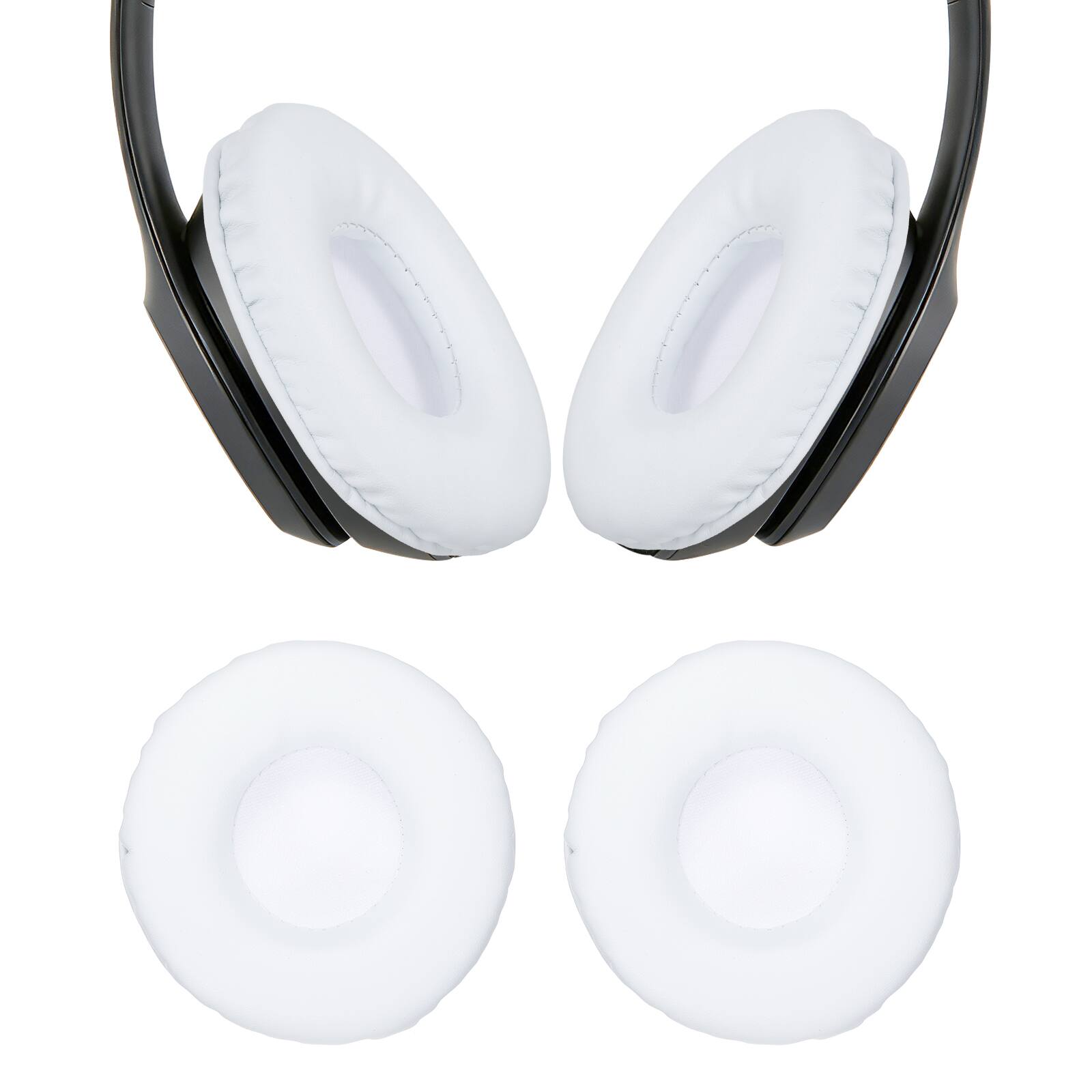 Front. Unique Bargains - 2pcs Universal Wireless Ear Pads Replacement Cushions 3.3 Inch Soft High Density for Headphones Gaming - White.