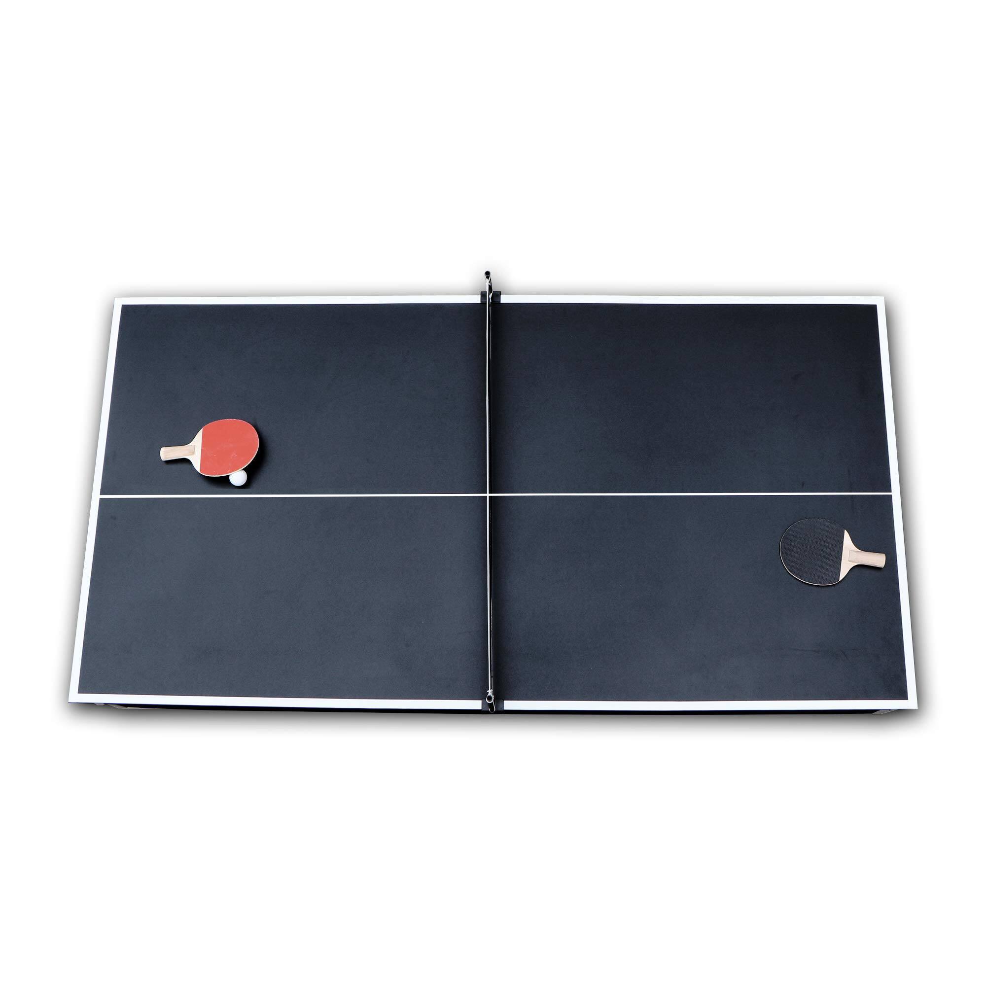 Alt View 7. GlowWise - 6ft combo table: pool & ping pong in one. Includes balls, cues, paddles, brush – perfect for family game rooms!.