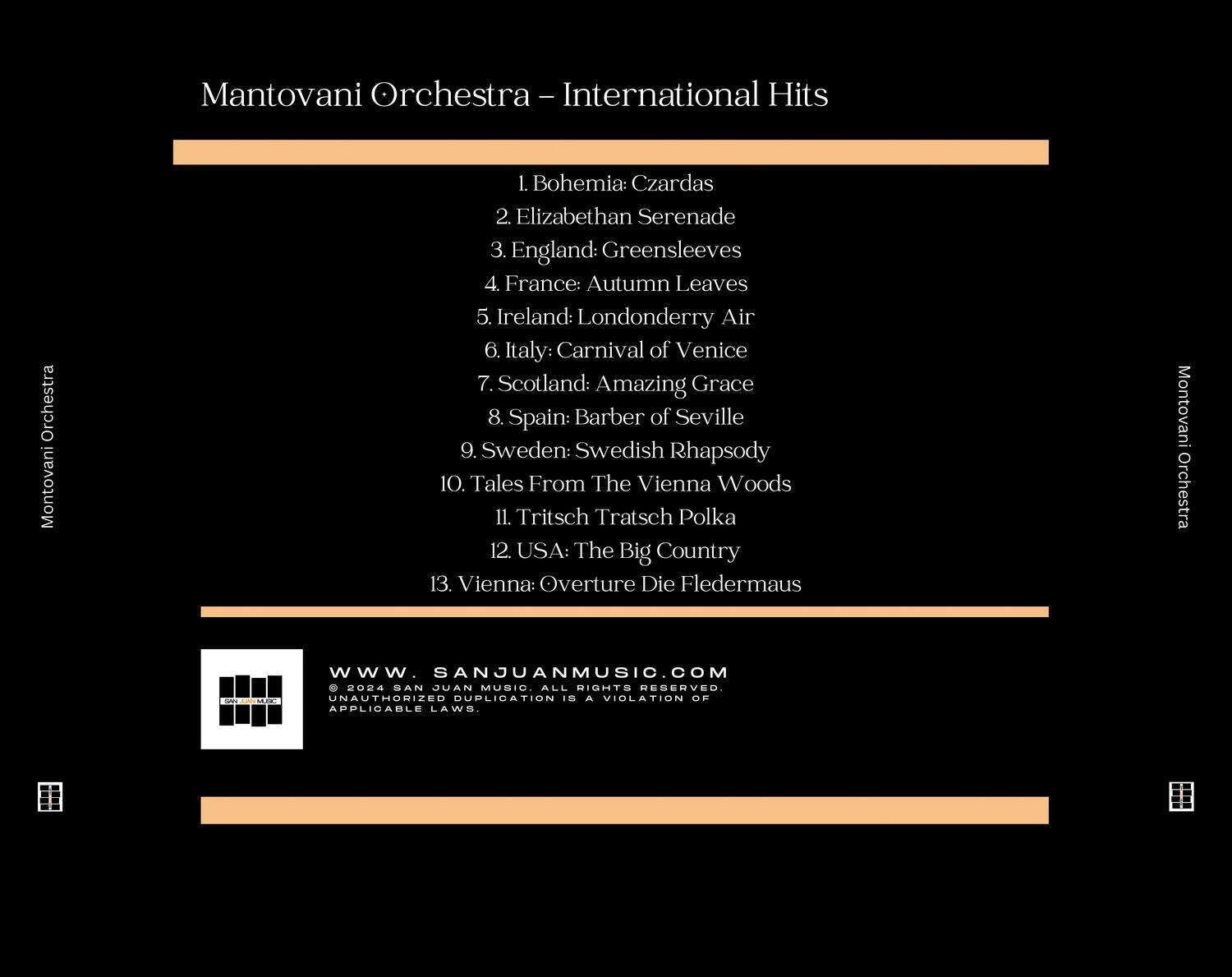 Mantovani Orchestra Mantovani Orchestra International Hits COMPACT