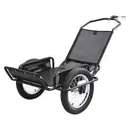 VEVOR - Bike Cargo Trailer 320 lbs Load Heavy-Duty Bicycle Game Cart Foldable, All-Purpose Utility Trailer with 16-Inch Wheels - Black