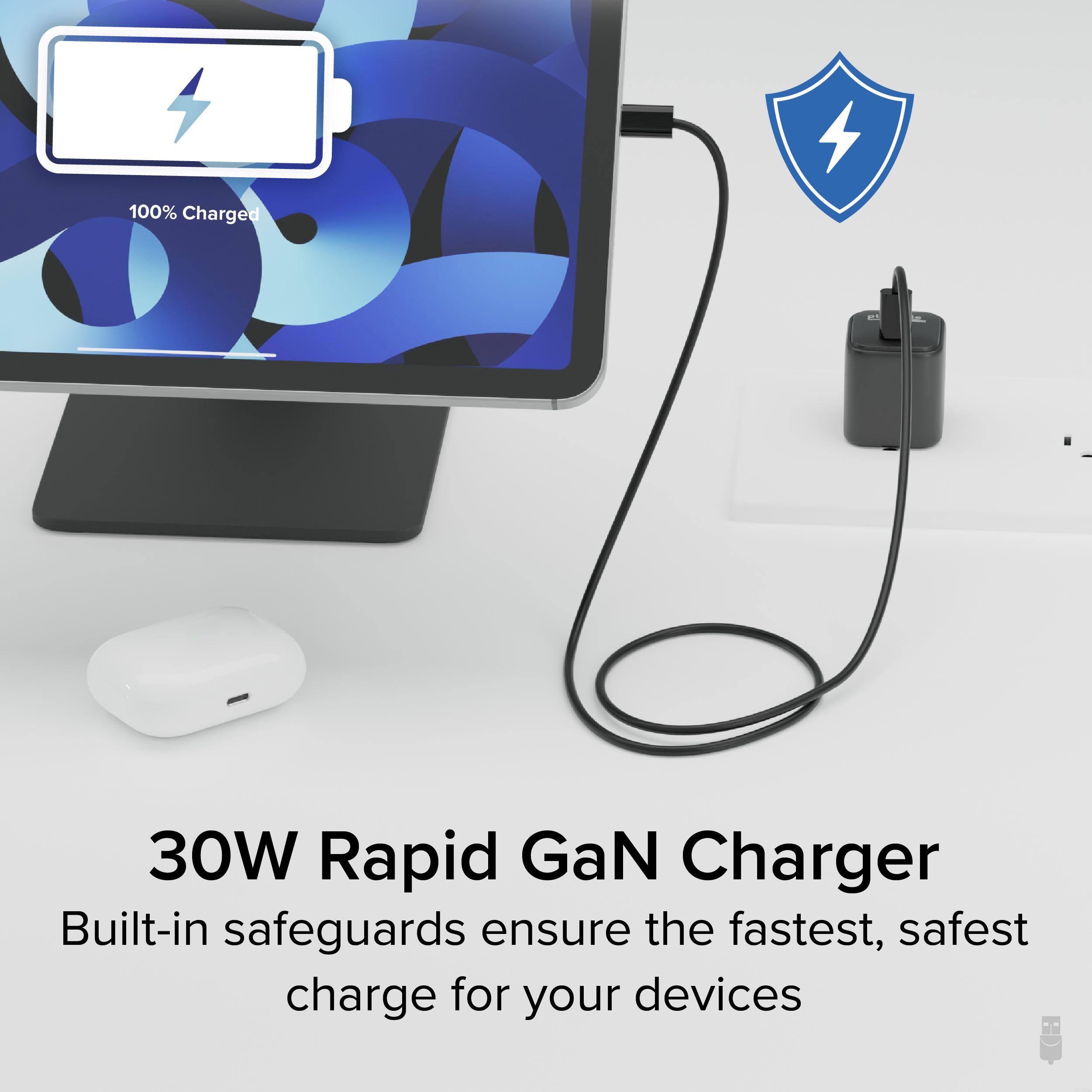 30W Rapid GaN Charger

Built-in safeguards ensure the fastest, safest charge for your devices