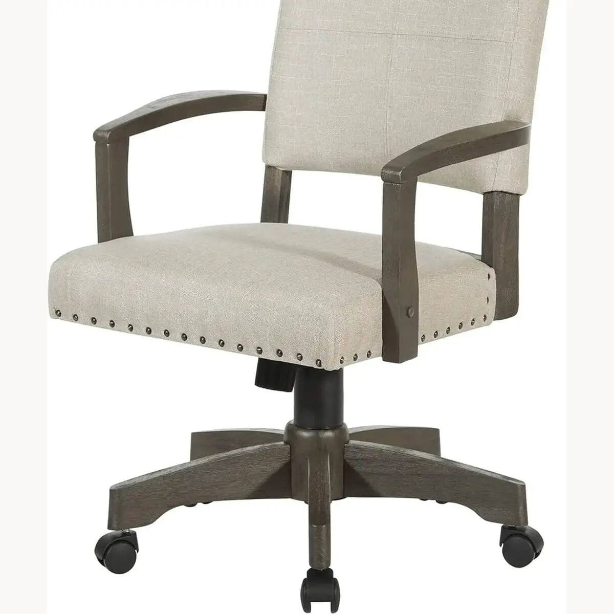 Alt View 7. Office Star Products - Santina Deluxe Cushioned Banker's Chair for Elegant Home Office - Beige.