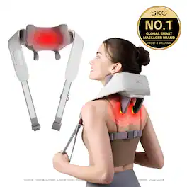 SKG - Neck Massager for Pain Relief, Deep Tissue Cordless with Heat, FSA HSA Eligible, Shoulder Massage Gift - Gray
