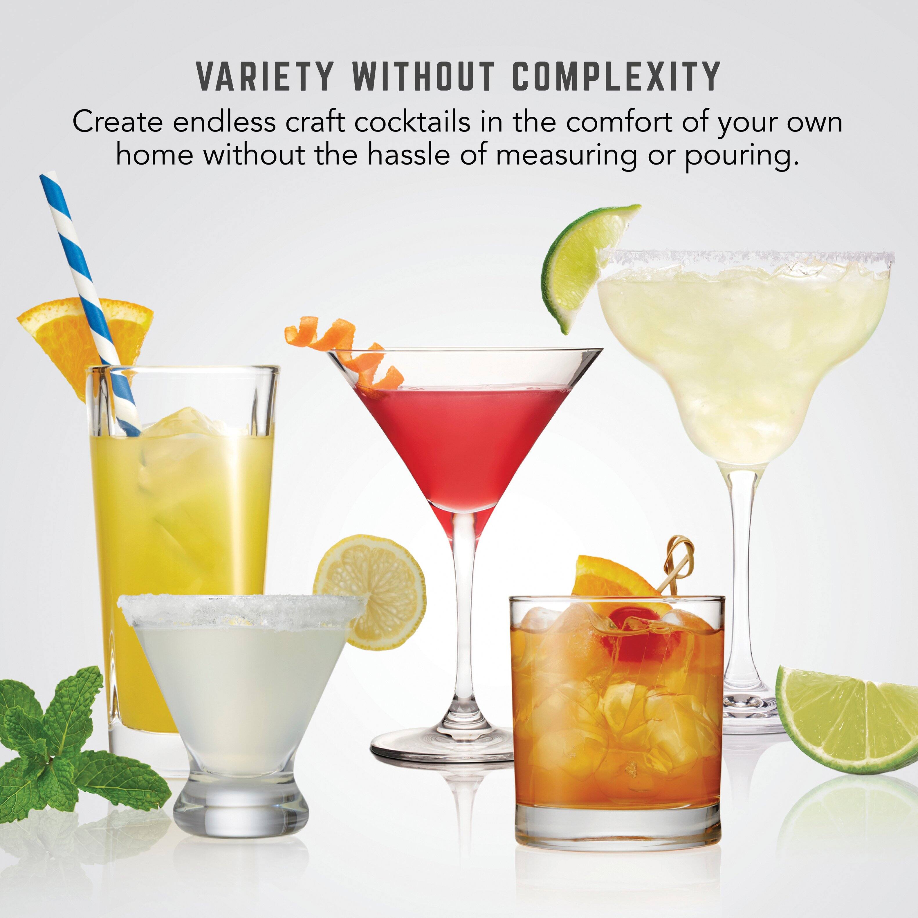 VARIETY WITHOUT COMPLEXITY

Create endless craft cocktails in the comfort of your own home without the hassle of measuring or pouring.