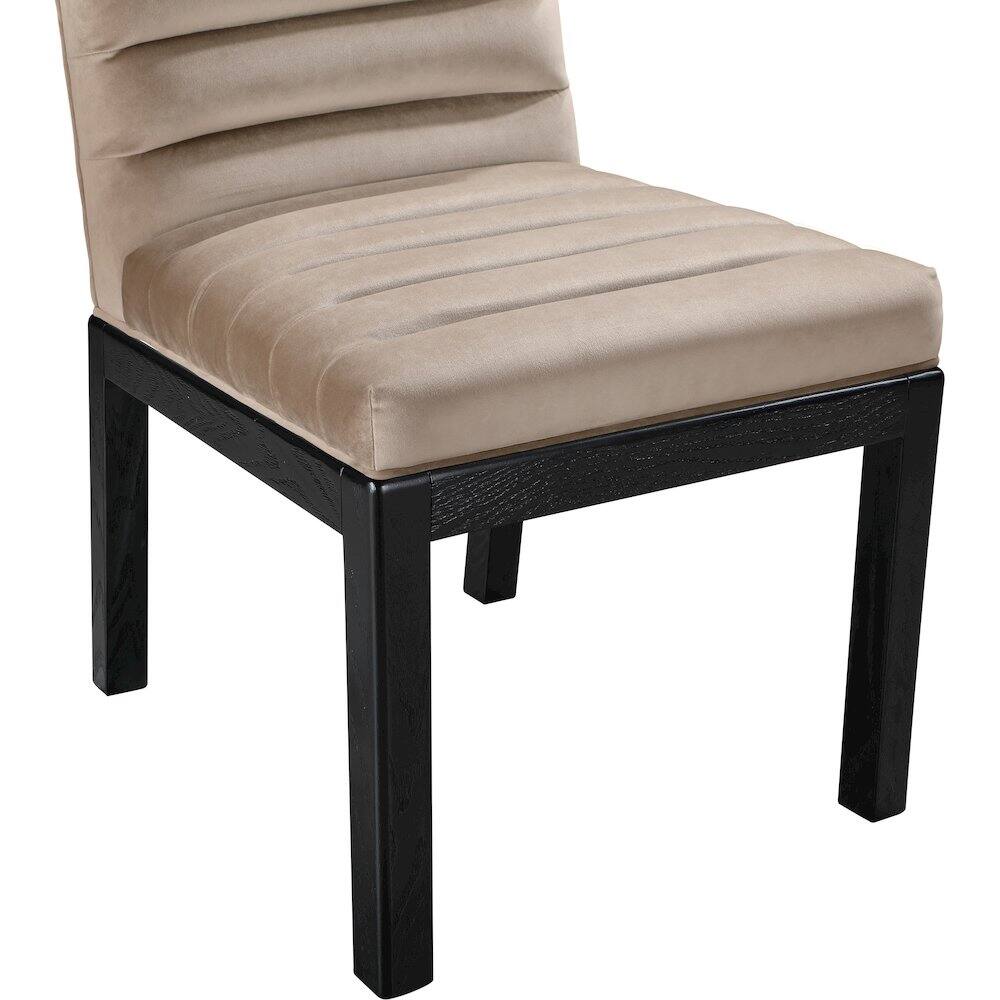 Alt View 4. Meridian Furniture - Evelyn Taupe Velvet Dining Chair - Beige.