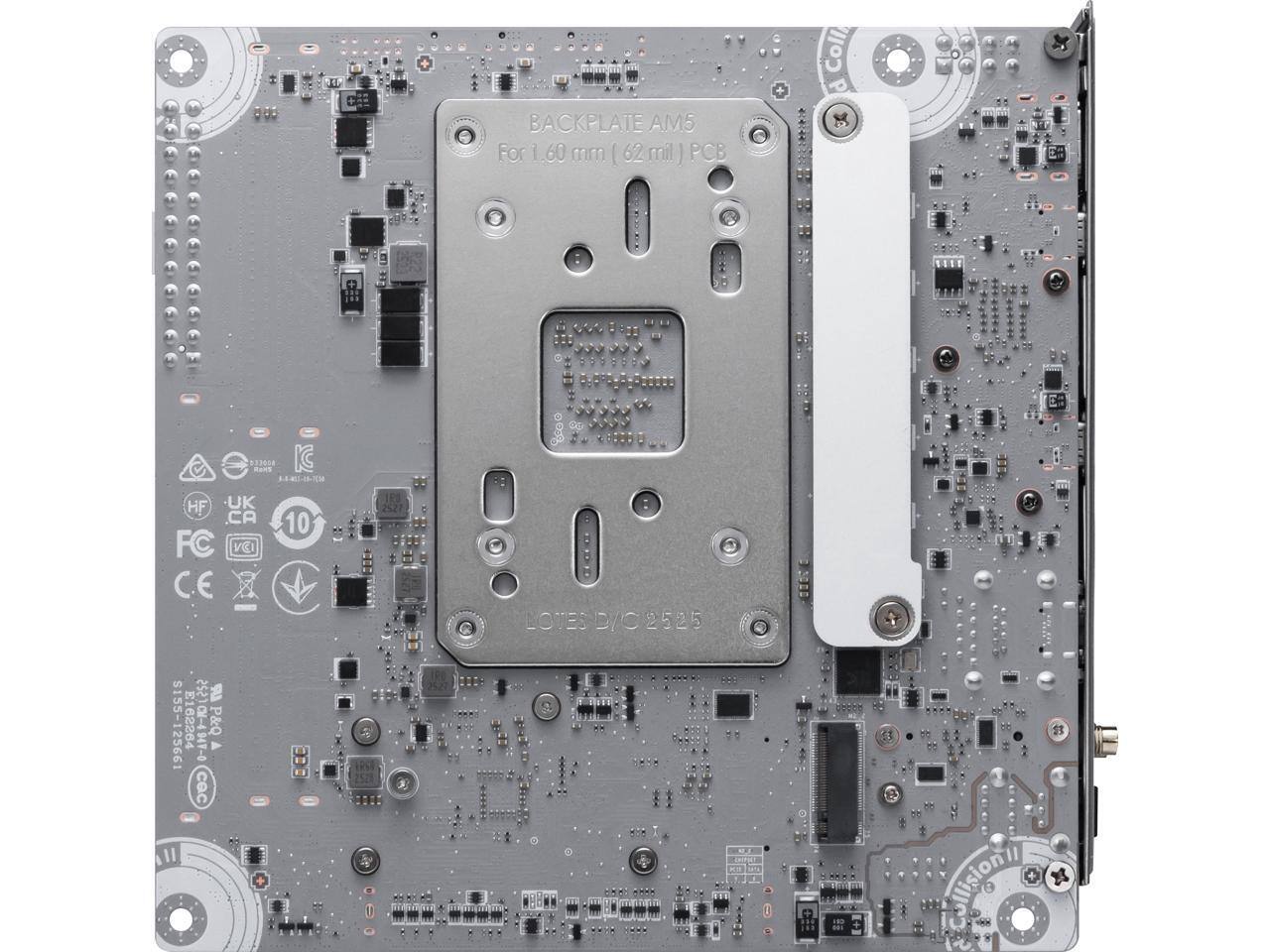 BACKPLATE AM5  
For 1.60 mm (62 mil) PCB  

Coll P 1.1 e 13808 IC L HF -UK CA 10 FC VEI C.E ($25 S155-125661 E162264 521CH-4947-0 P&Q cec 252 1 LOTES DyC 2525 th willsiona
