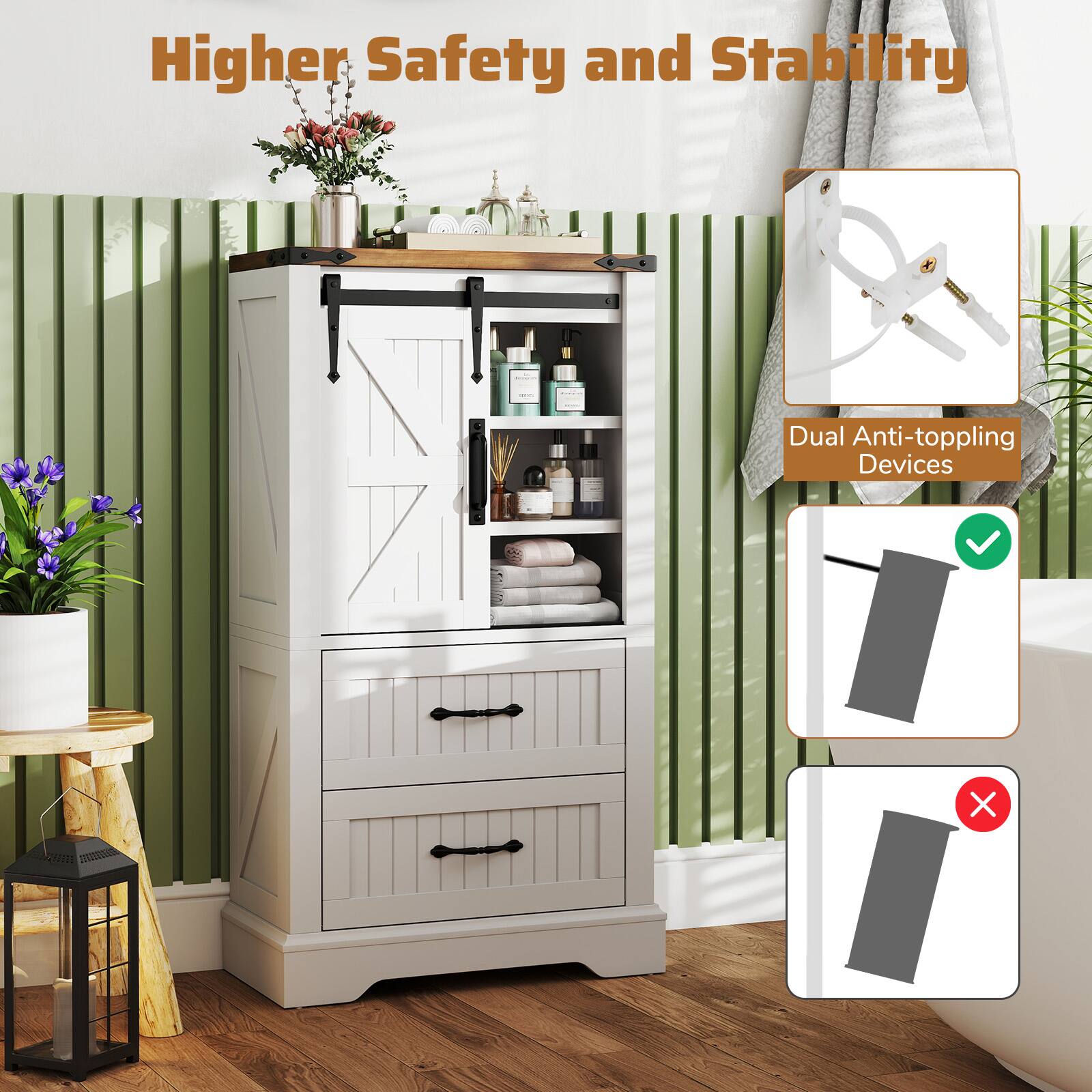 Higher Safety and Stability

Dual Anti-toppling Devices