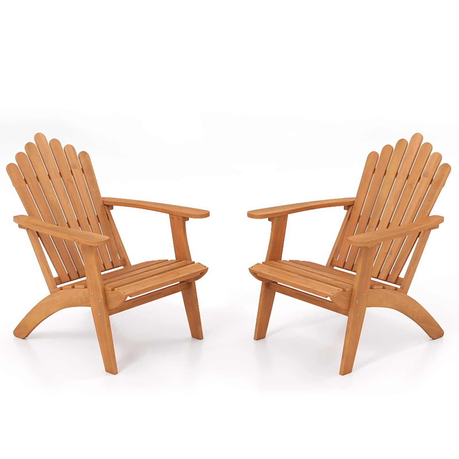Gymax - 2PCS Adirondack Chair w/Slatted Backrest & Seat Built-in Armrests for Backyard - Yellow price history on PriceWatchPro