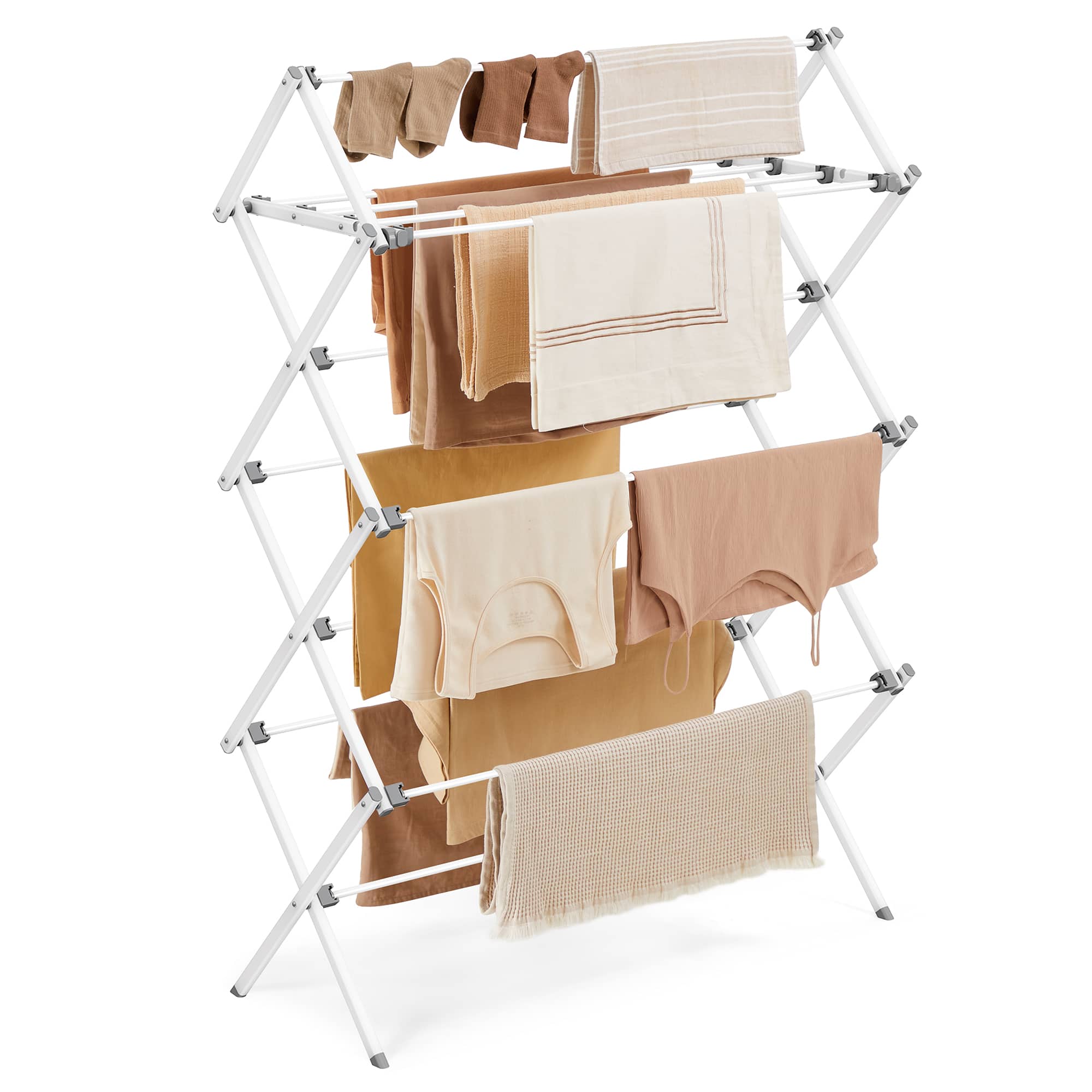 Songmics Home - Foldable Clothes Drying Rack, Laundry Drying Rack, Clothes Airer, Steel Frame, 14.6 x 36.6 x 53.2 Inches, Easy Assembly - Pearl White price history on PriceWatchPro