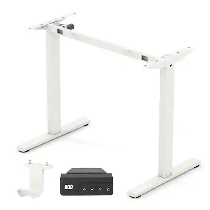 Front. Costway - Costway Electric Standing Desk Frame with LED Display Memory Positions for 40"-48" Desktop - White.