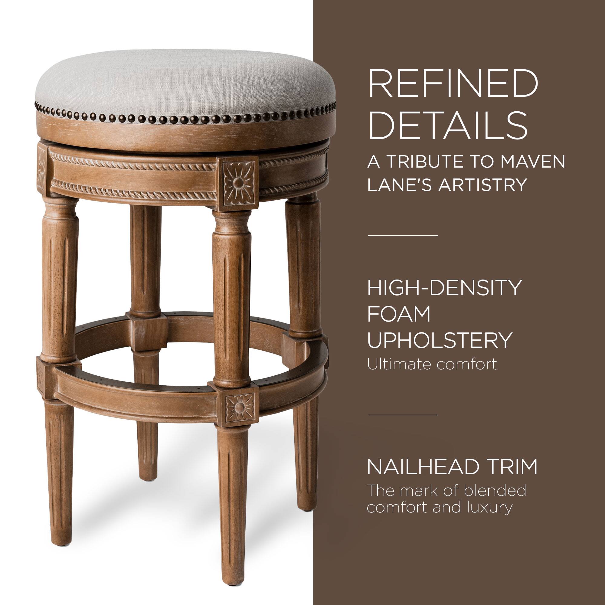 REFINED DETAILS  
A TRIBUTE TO MAVEN LANE'S ARTISTRY  

HIGH-DENSITY FOAM UPHOLSTERY  
Ultimate comfort  

NAILHEAD TRIM  
The mark of blended comfort and luxury