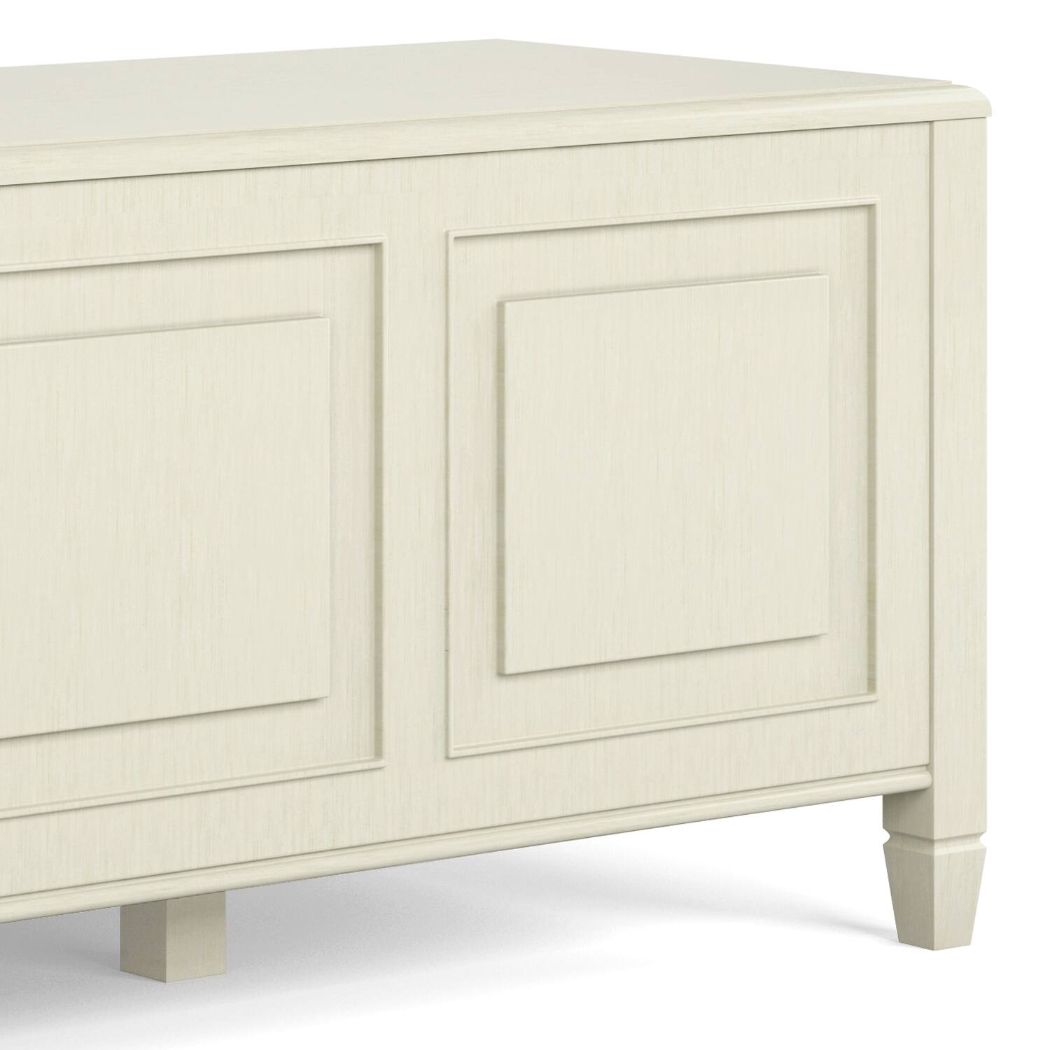 Alt View 7. Simpli Home - Connaught 51 inch Wide Solid Wood Traditional Storage Bench Trunk in Antique White - Antique White.