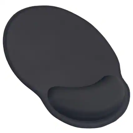 Front. Stock Preferred - Mouse Pad With Wrist Rest Support & Stitched Edges - Black.