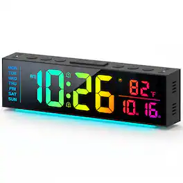 Dazzed Corner - Digital Alarm Clock, Auto Dimming Wall Clocks - Black