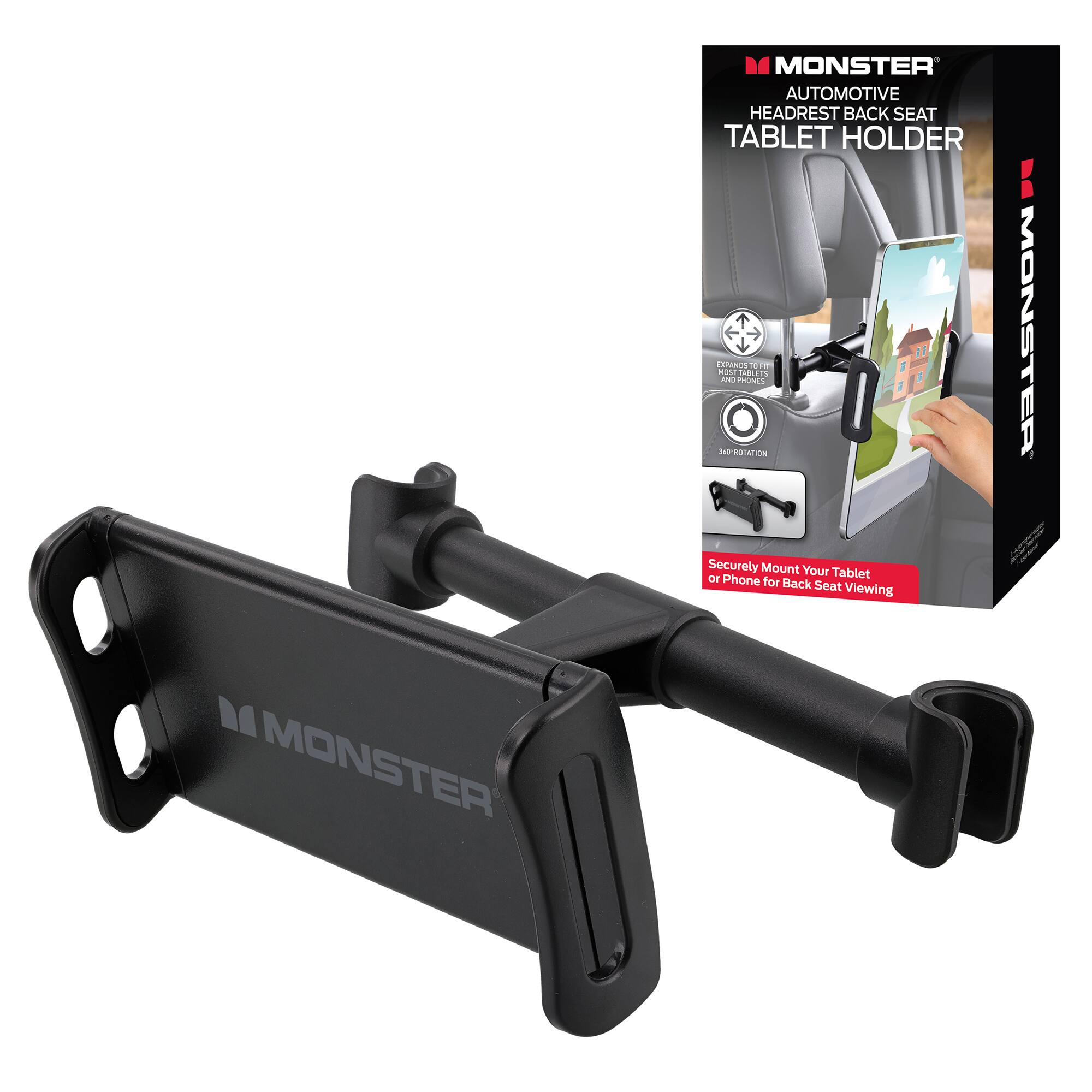 MONSTER AUTOMOTIVE HEADREST BACK SEAT TABLET HOLDER 1

CHANDE 1 m SABL - ANa PRUNIs - 2 MO-ROTATION

Securely Mount Your Tablet or Phone for Back Seat Viewing

MONSTER