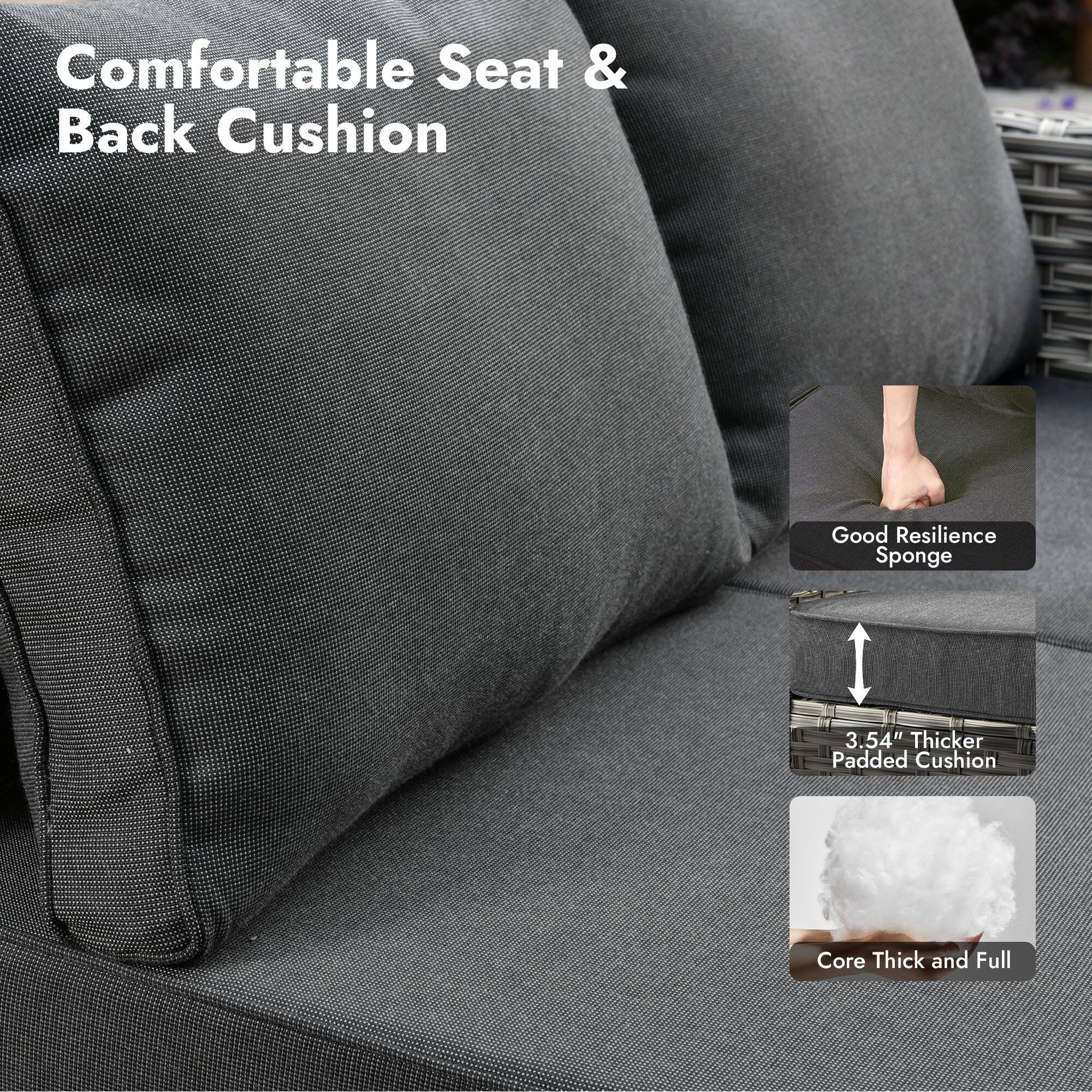 Comfortable Seat & Back Cushion

- Good Resilience Sponge
- 3.54" Thicker Padded Cushion
- Core Thick and Full