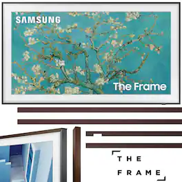 Samsung - 32" The Frame QLED UHD Quantum HDR Smart TV w/ Brown Bezel (2023 Model)