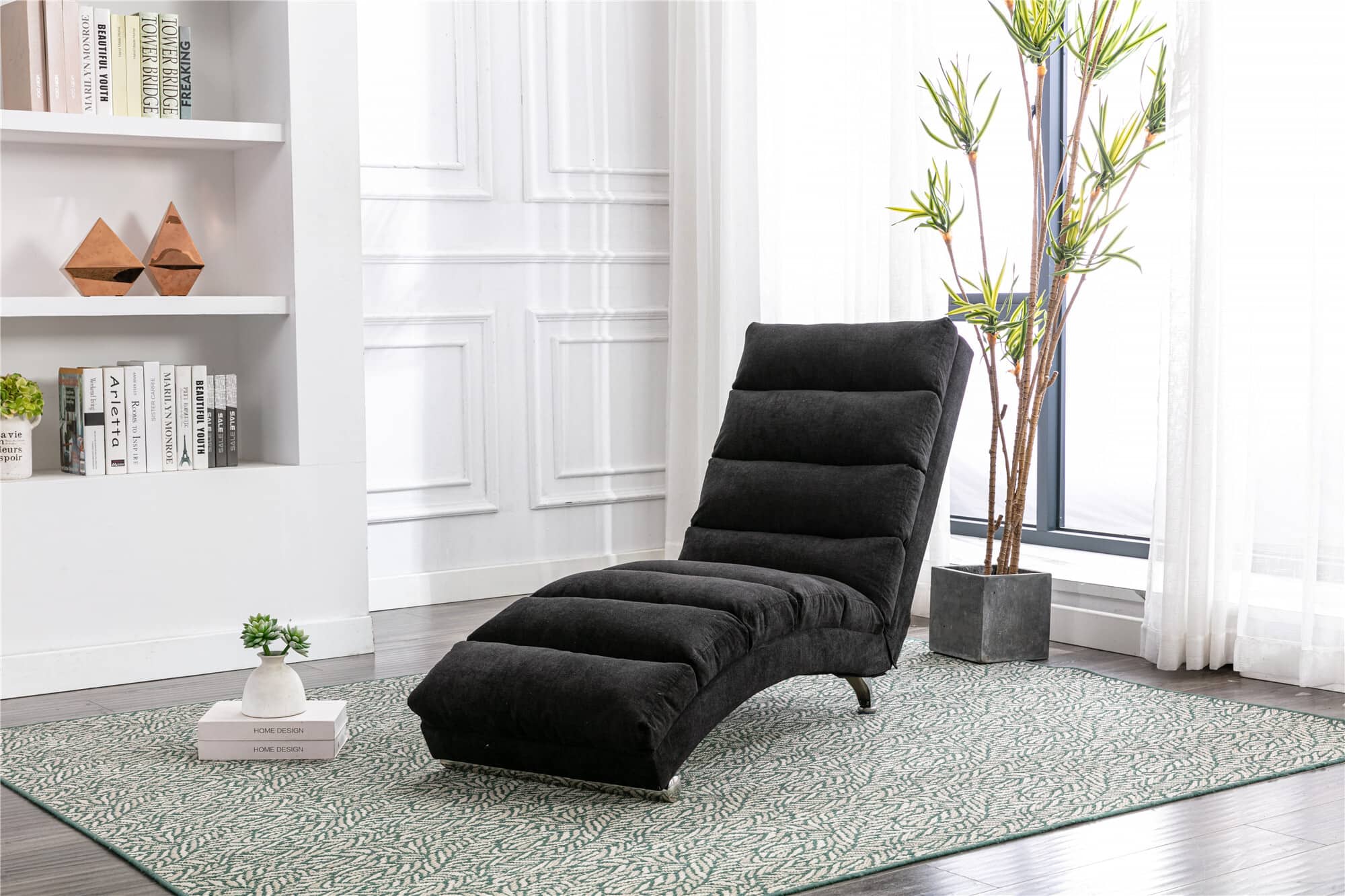 Trinkets Crazed - Linen Massage Chaise Lounge Indoor with Remote Control,Ergonomic Electric Massage Long Lounger with 5 Modes - Black price history on PriceWatchPro