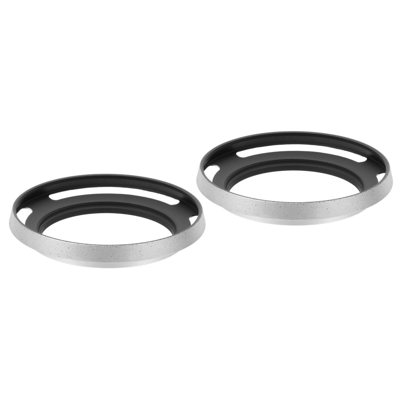 Front. Unique Bargains - 2pcs 55mm Lens Hood, Universal Metal Thin Hollow Curved Screw-in Vented Lens Hoods for Fujifilm for Pentax - Silver.