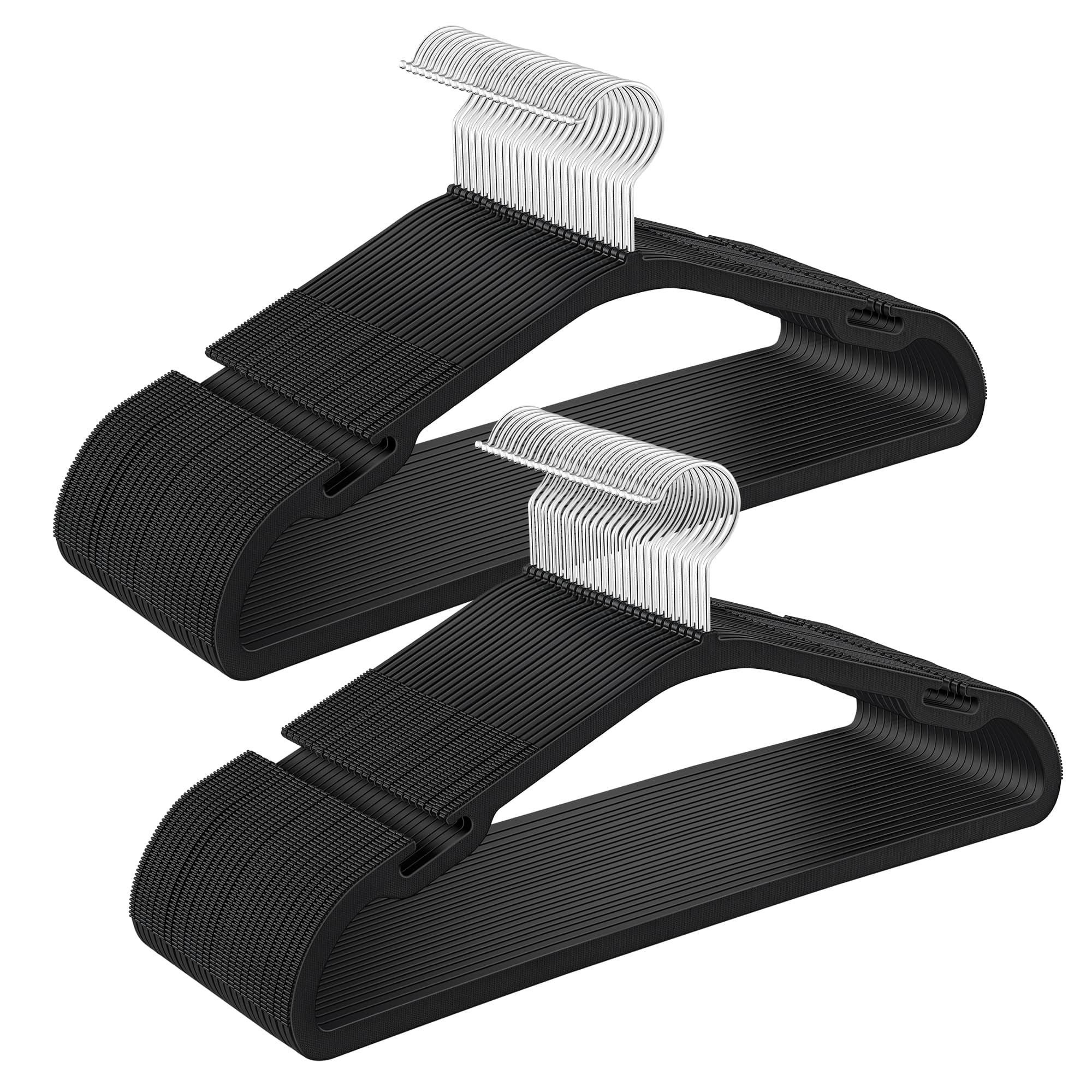 Songmics Home - Clothes Hangers 50 Pack, Heavy-Duty Plastic Hangers, Coat Hangers with Wide Shoulder Notches, Pant Bar, 360° Swivel Hook - Ink Black price history on PriceWatchPro
