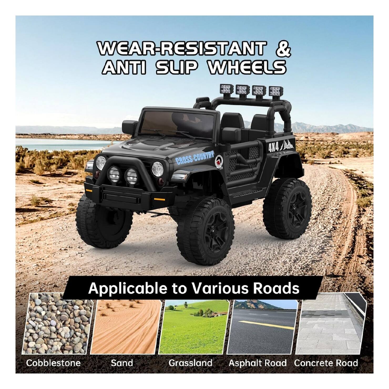 WEAR-RESISTANT & ANTI SLIP WHEELS

Applicable to Various Roads

Cobblestone
Sand
Grassland
Asphalt Road
Concrete Road