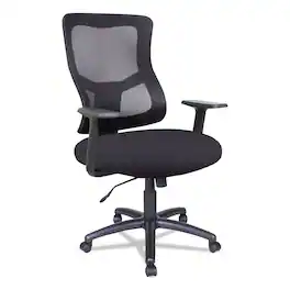 Alera - Elusion II Series Mesh Mid-Back Swivel/Tilt Chair, Supports Up to 275 lb, 18.11" to 21.77" Seat Height - Black
