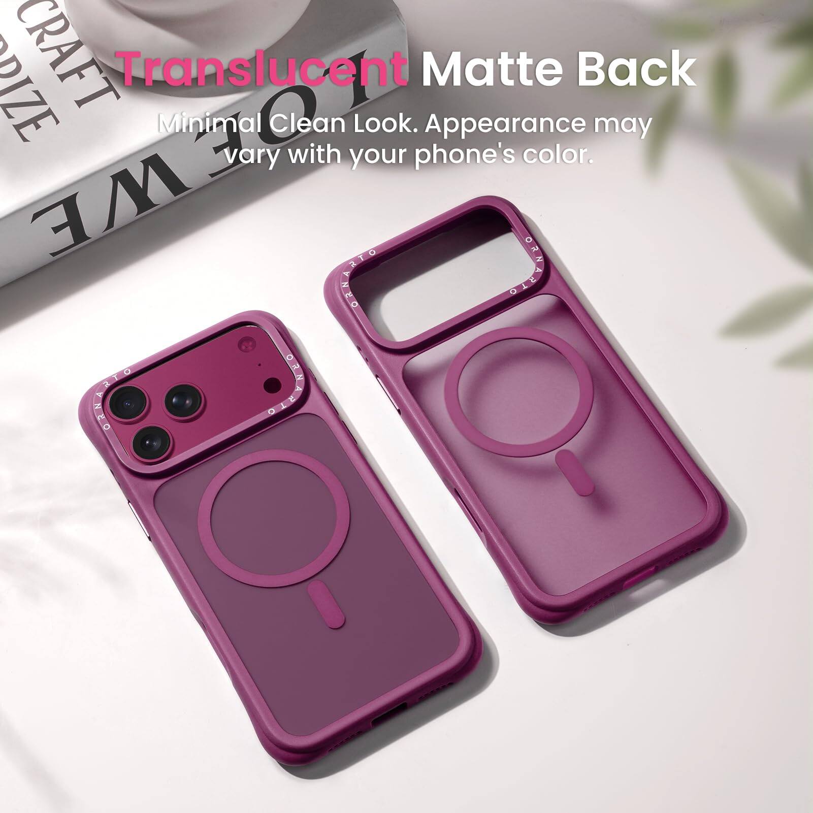 Translucent Matte Back  
Minimal Clean Look. Appearance may vary with your phone's color.